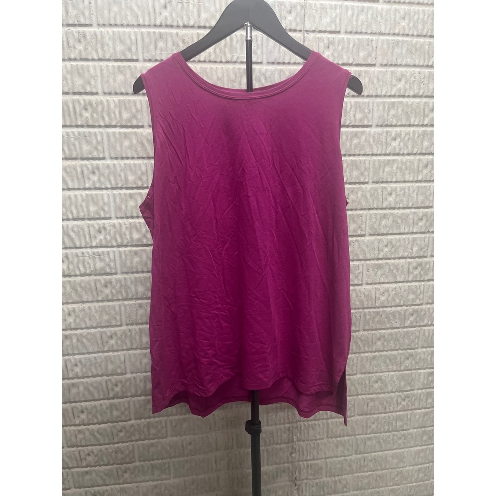Amazon Essentials Womens Plus Size Magenta Berry Sleeveles Crew Neck Tank Top 1X